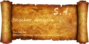 Stocker Antónia névjegykártya